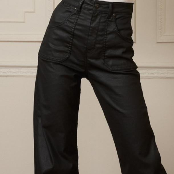 Emilia The Patch Pocket Super Wide Leg Flare | Oil Slick [Black]