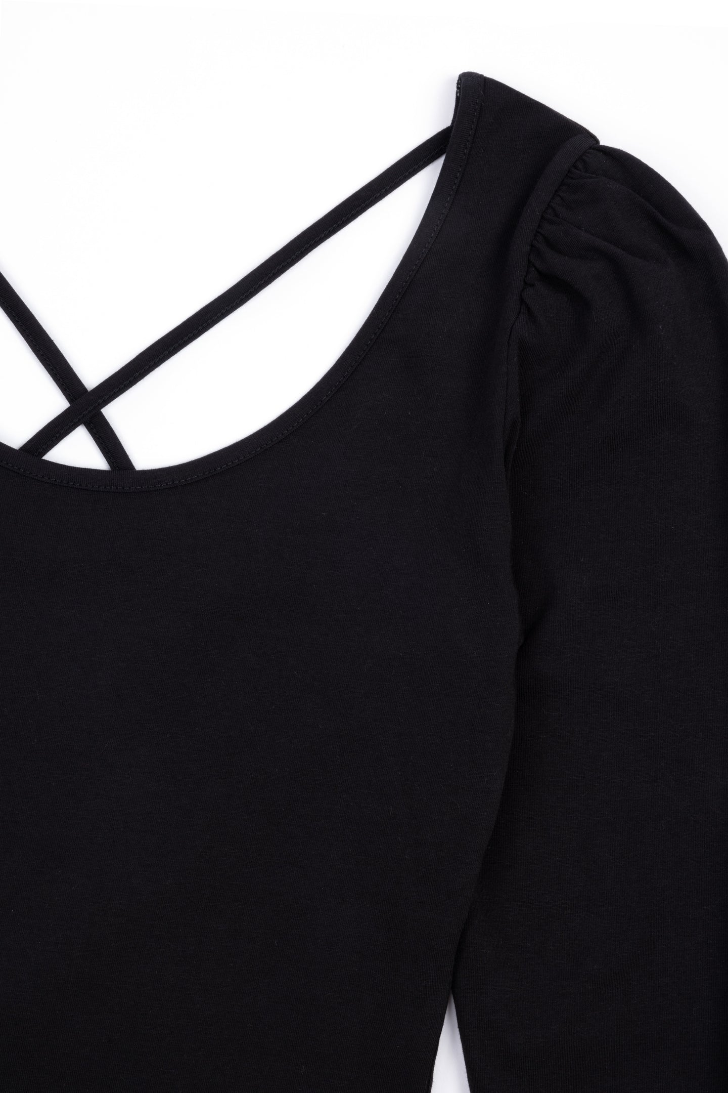 Puff Tee with Criss Cross | Noir